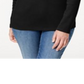 Karen Scott Women's Cotton Henley Top Black Size Small