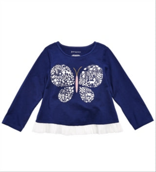 First Impressions Baby Girl's Cotton Butterfly T-Shirt Blue Size 6-9 Months