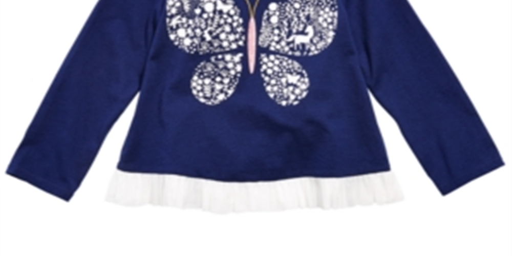 First Impressions Baby Girl's Cotton Butterfly T-Shirt Blue Size 6-9 Months