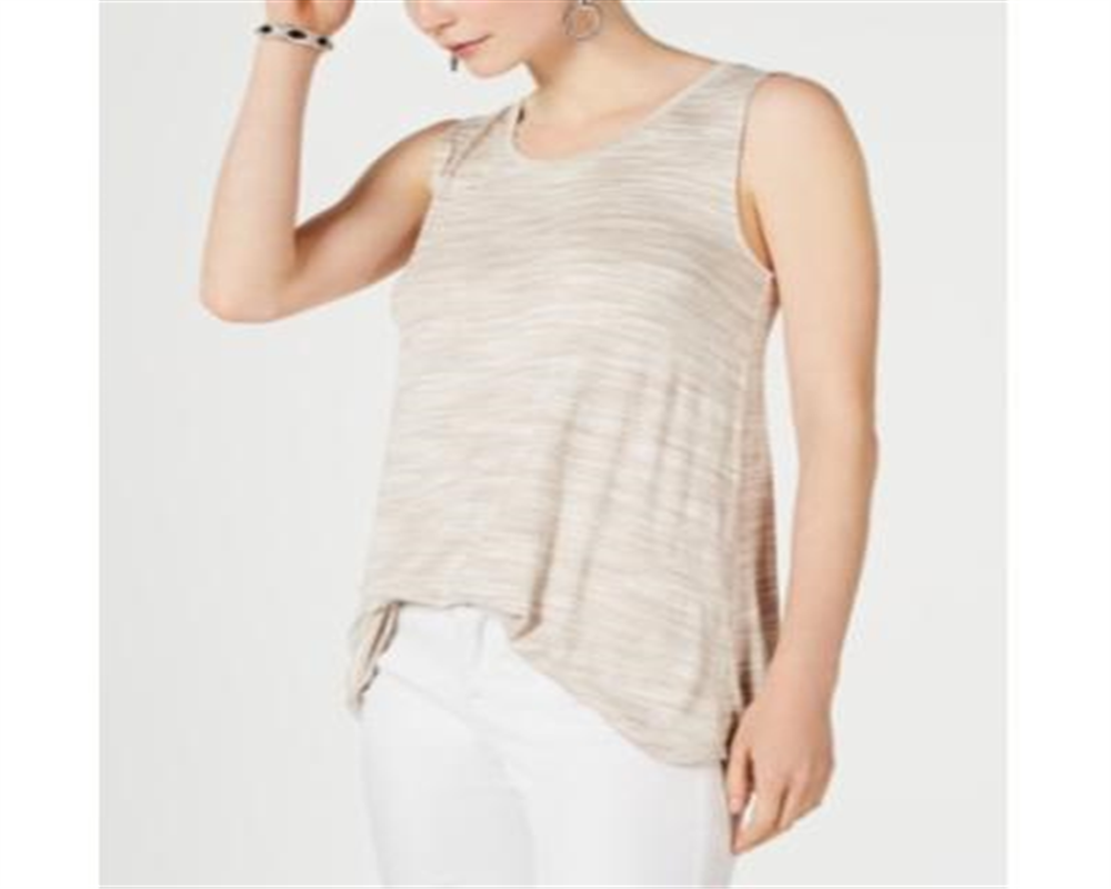 Style & Co Women's Sleeveless Scoop Neck Tank Top Brown Size Medium