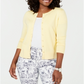 Charter Club Women's Long Sleeve Button Front Cardigan Yellow Size Small