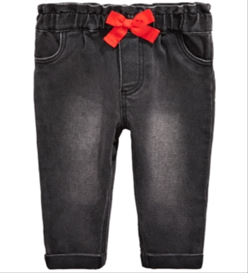 First Impressions Baby Girl's Bow Jeans Black Size 12 Months