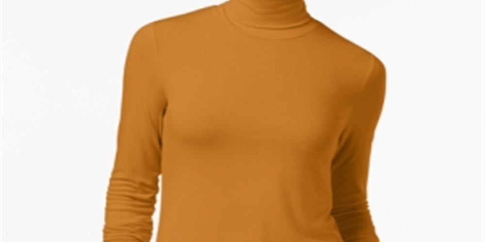 Maison Jules Women's Turtleneck Top Yellow Size Medium
