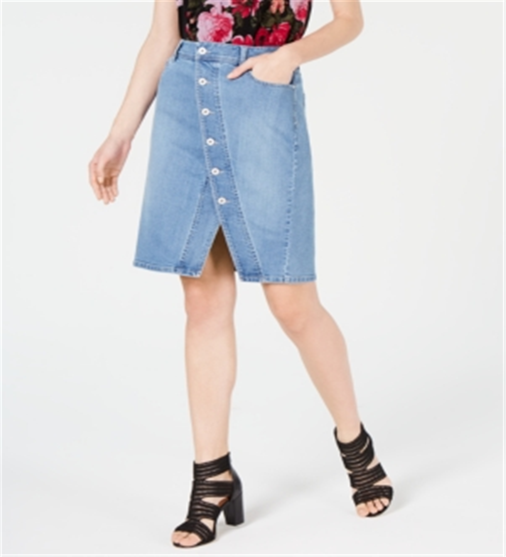 INC International Concepts Women's Above the Knee a Line Skirt Blue Size 12