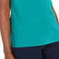 Karen Scott Women's Crochet Trim Split Neck Top Green Size X-Small