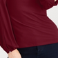 INC International Concepts Women's T-Shirt Merlot Long Sleeve V Neck  Red Size Small