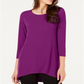 Alfani Women's Swing Scoop Neck Top Purple Size X-Large