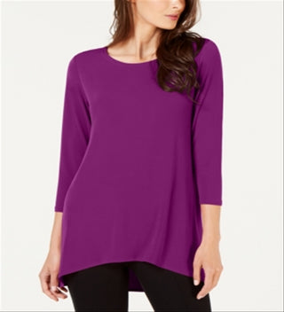 Alfani Women's Swing Scoop Neck Top Purple Size X-Large
