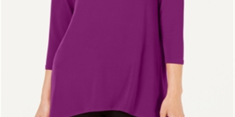 Alfani Women's Swing Scoop Neck Top Purple Size X-Large
