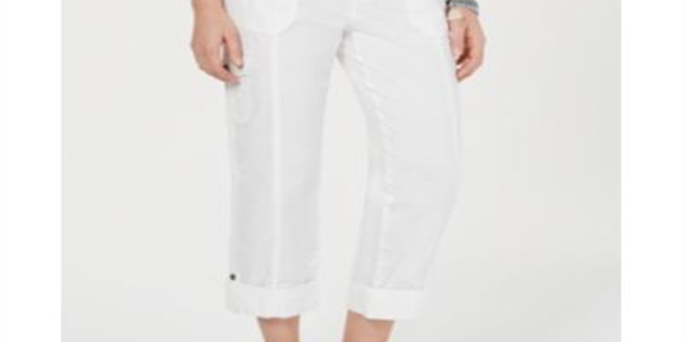 Style & CoWomen's Convertible Cargo Pants White Size 4