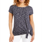 JM Collection Women's Tie Hem T-Shirt Blue Size XX-Large