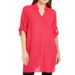 Alfani Women's Blouse Button Down Super Tunic Red Size Medium