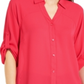 Alfani Women's Blouse Button Down Super Tunic Red Size Medium