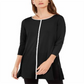 Alfani Women's Piped Tunic Black Size Petite Small