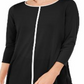 Alfani Women's Piped Tunic Black Size Petite Small