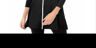 Alfani Women's Piped Tunic Black Size Petite Small