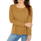 Style & CoWomen's Long Sleeve Crewneck Top Yellow Size Large