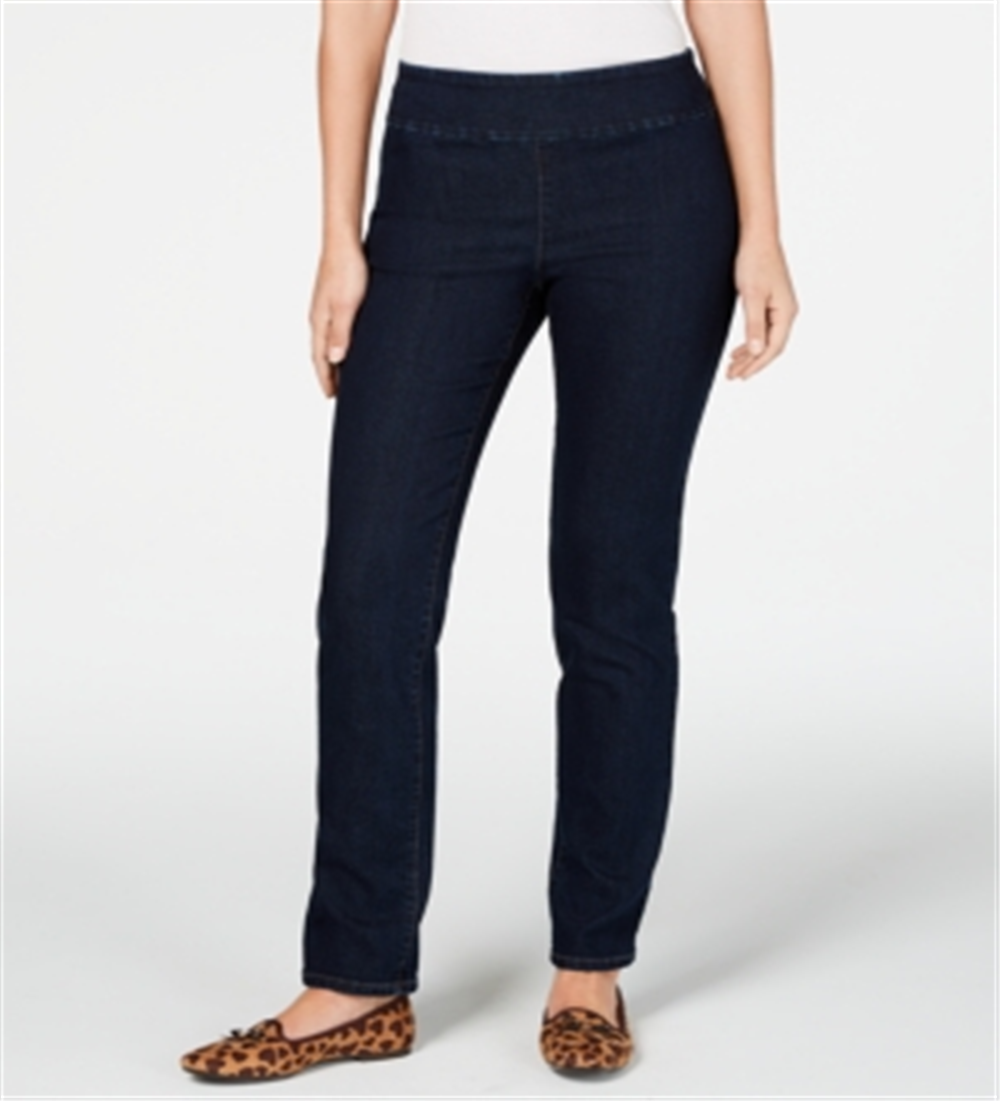 Charter Club Women's Cambridge Pull on Slim Fit Jeans Blue Size 16S