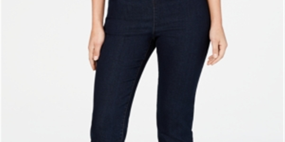 Charter Club Women's Cambridge Pull on Slim Fit Jeans Blue Size 16S