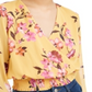 Bar III Women's Printed Smocked Blouse Yellow Size X-Large