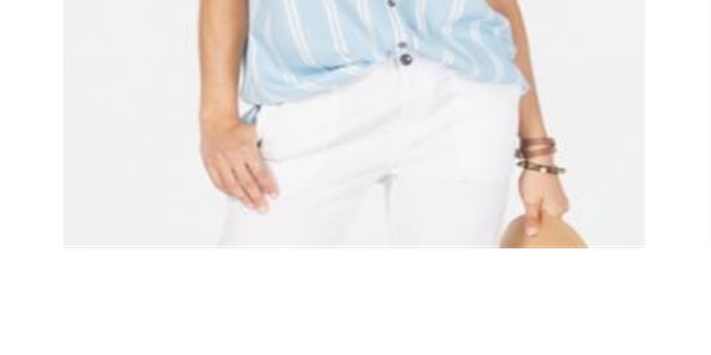 Style & CoWomen's Short Sleeve Shirt Blue Size Medium