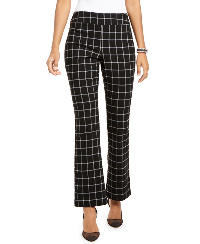Inc Windowpane Bootcut Pants Black Size 18