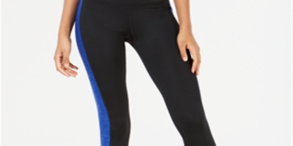 Ideology Women's Colorblocked Cropped Leggings Blue Size X-Small