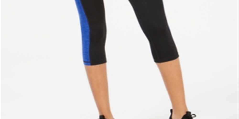 Ideology Women's Colorblocked Cropped Leggings Blue Size X-Small