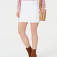 Style & Co Women's Frayed Pull on Denim Skort White Size M