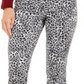 Charter Club Women's Animal Print Lexington Straight Leg Jeans White Size  18