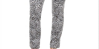 Charter Club Women's Animal Print Lexington Straight Leg Jeans White Size  18