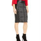 Thalia Sodi Women's Faux Leather Panel Pencil Skirt Black Size X-Large
