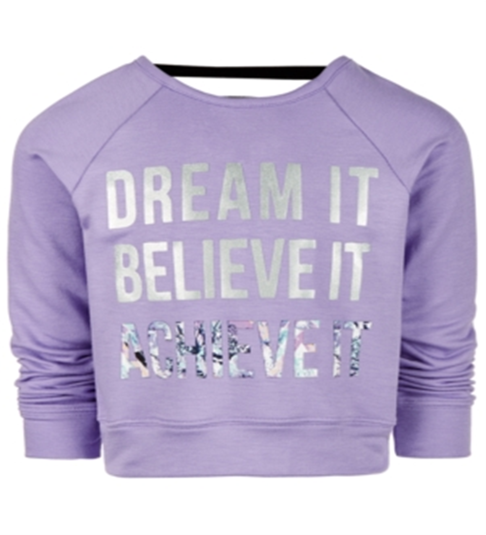 Ideology Little Girl's Dream Graphic Strappy Back Sweatshirt Purple Size 5