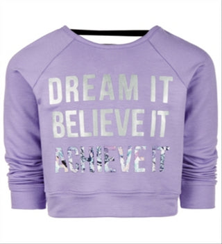 Ideology Little Girl's Dream Graphic Strappy Back Sweatshirt Purple Size 5