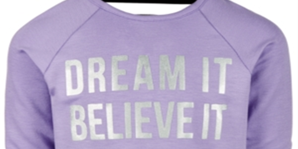 Ideology Little Girl's Dream Graphic Strappy Back Sweatshirt Purple Size 5