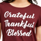 Love Tribe Junior's Grateful Thankful Blessed T-Shirt Purple Size X-Small