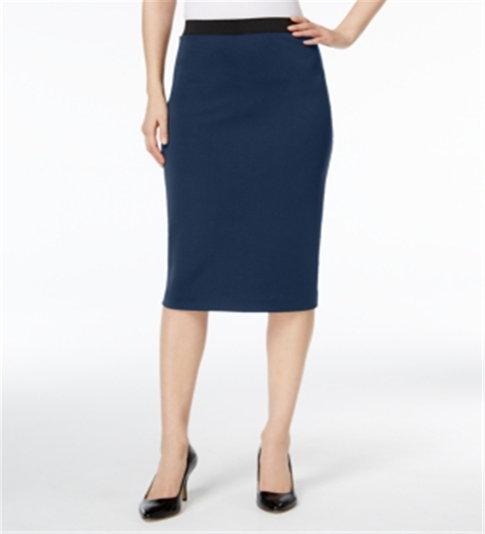 Alfani Women's Above the Knee Pencil Skirt Blue Size Medium