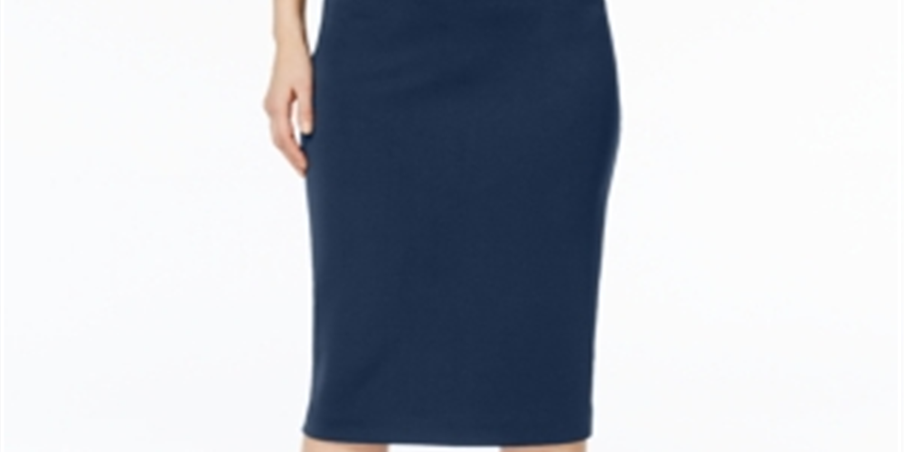 Alfani Women's Above the Knee Pencil Skirt Blue Size Medium