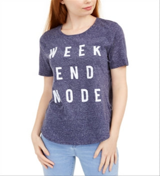 Love Tribe Junior's Weekend Mode Marled Graphic T-Shirt Blue Size X-Small