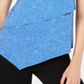 Alfani Women's Asymmetrical Overlay Top Blue Size Petite S