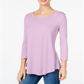 JM Collection Women's Scoop Neck Top Purple Size Petite L