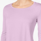 JM Collection Women's Scoop Neck Top Purple Size Petite L