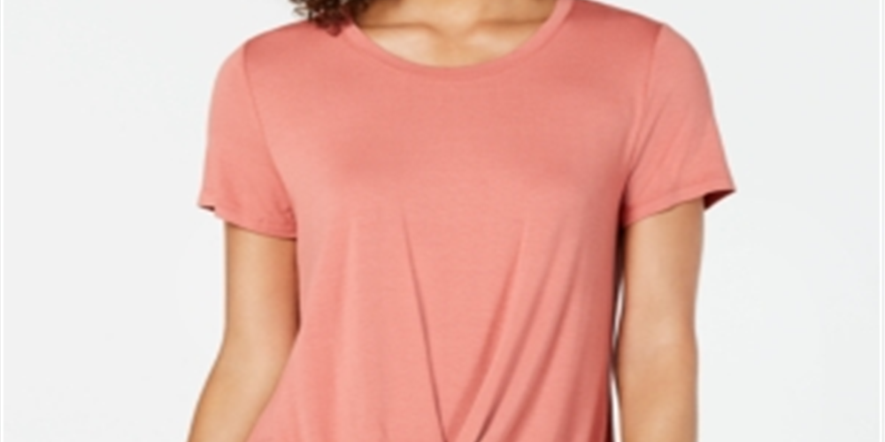 Style & CoWomen's Twist Hem Scoop Neck Top Orange Size Petite S