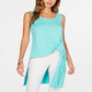 Alfani Women's High Low Tunic Top Green  Size Petite XL