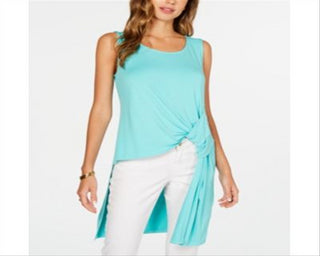Alfani Women's High Low Tunic Top Green  Size Petite XL