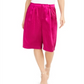 INC International Concepts Women's Gaucho Shorts Hammered Satin Pleated Wide Leg Pink Size 2