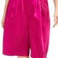 INC International Concepts Women's Gaucho Shorts Hammered Satin Pleated Wide Leg Pink Size 2