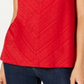 Style & CoWomen's Eyelet Detail Flutter Sleeve Top Red Size Medium