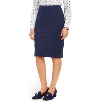 Charter Club Women's Knee Length Pencil Wear to Work Skirt Blue Size 16
