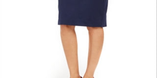 Charter Club Women's Knee Length Pencil Wear to Work Skirt Blue Size 16